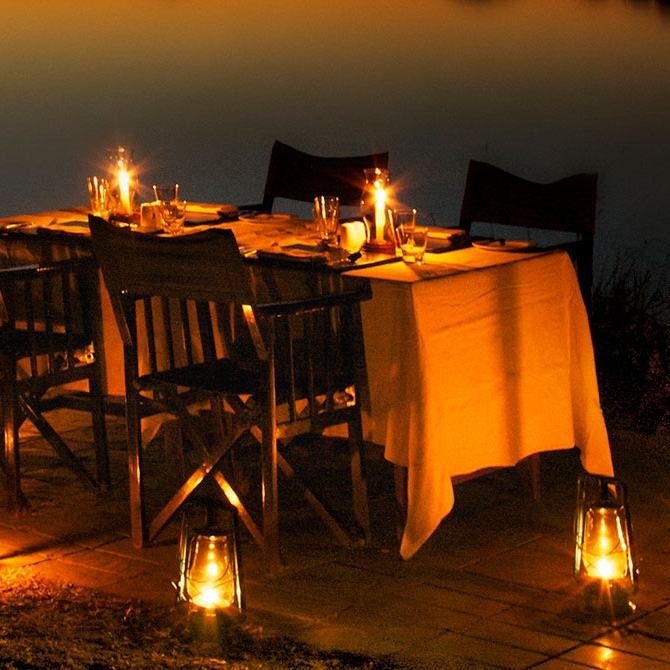 Dining on the River Banks at Zambezi Sands River Camp