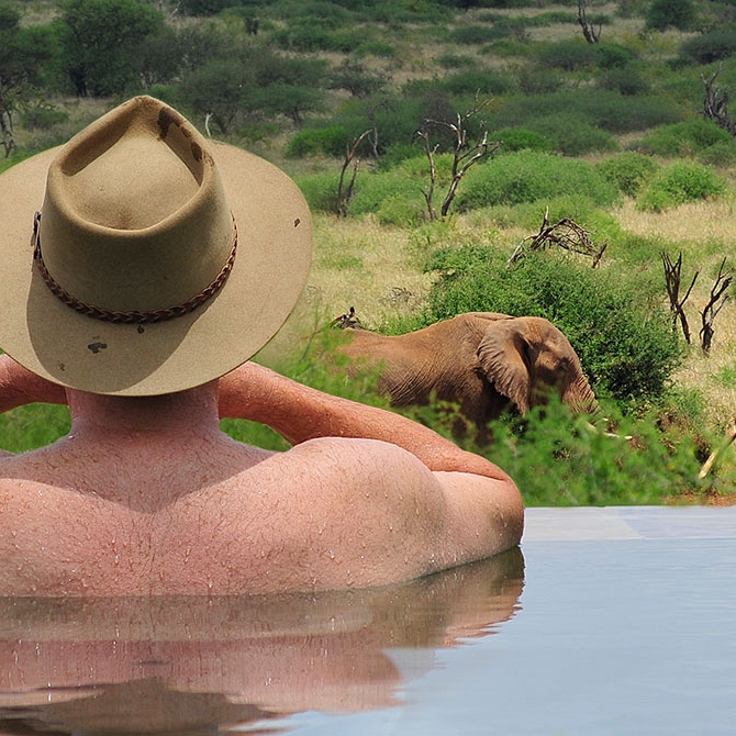 See Elephants from the Pool at Satao Elerai - Amboseli National Park Kenya - Luxury Air Safari: Kenya Adventure Package