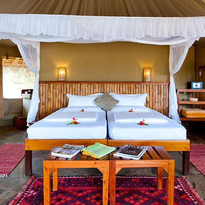 Luxury Tented Suite at Severin Camp - Tsavo West National Park Kenya - Luxury Air Safari: Kenya Adventure Package