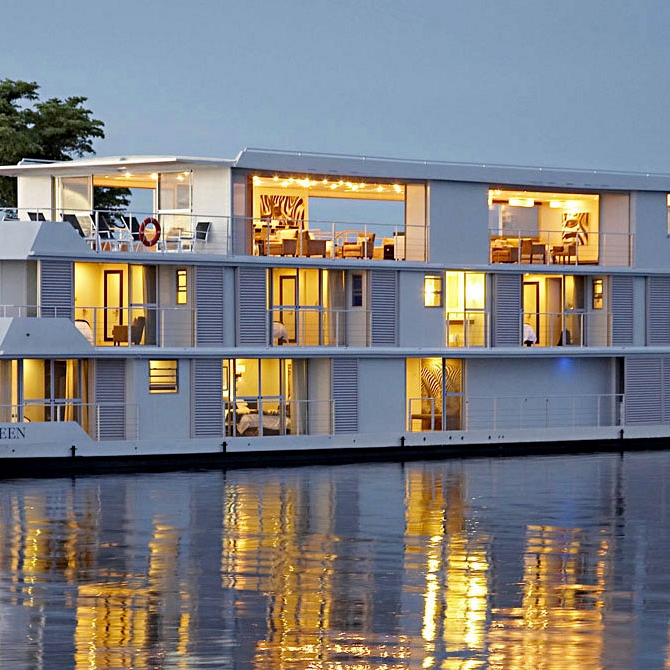 Exterior of the Zambezi Queen River Cruise Vessel