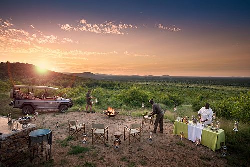 South Africa safari - Sundowners and bush dinner at Morukuru