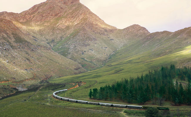 Train going through the mountains - Rovos Rail - Travel South Africa