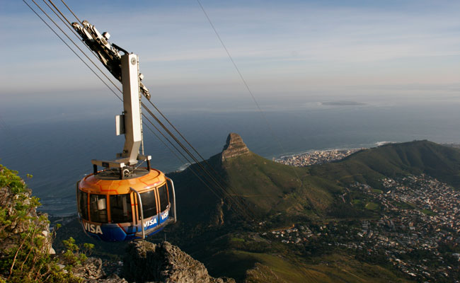 Cablecar going up Table Mountain - Tourism Cape Town - Travel South Africa