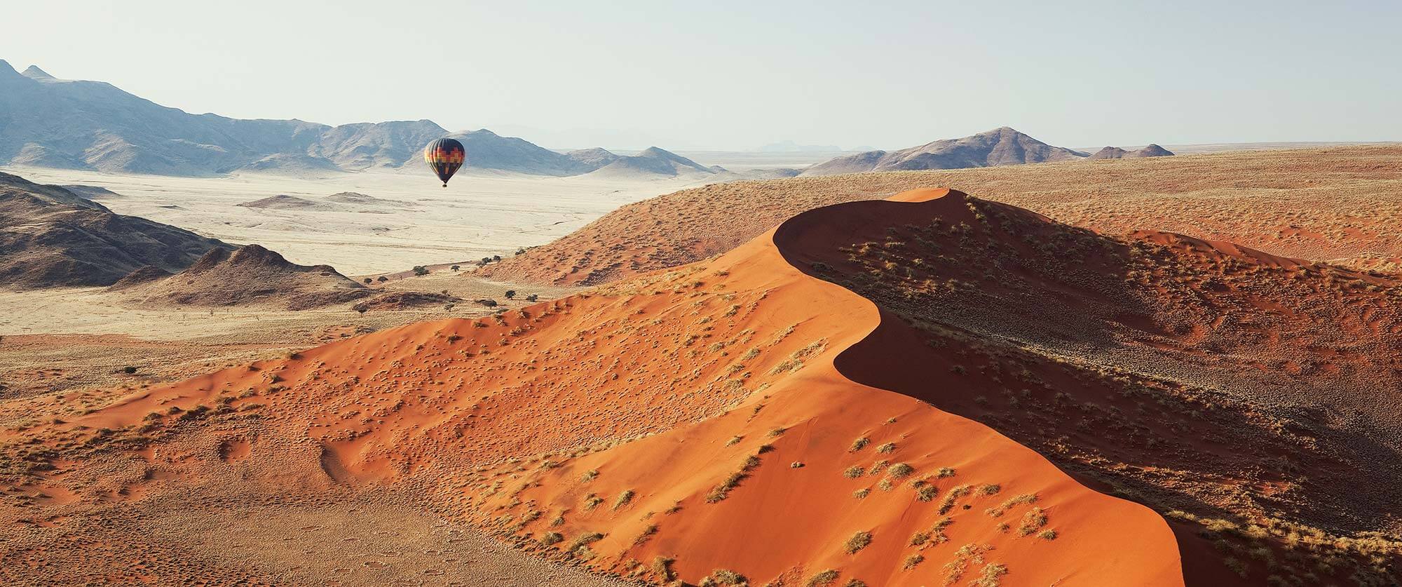 Hot air balloon over Sossusvlei - LIttle Kulala Camp Namibia