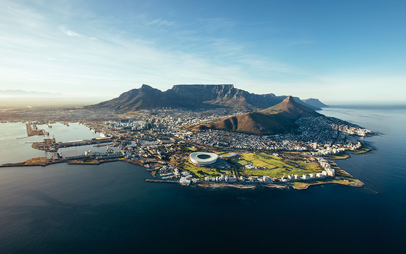 Aerial View of Cape Town and Table Mountain